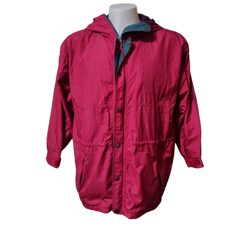 Rock Creek Parka Jacket M Mens Gorp Core Cabin Retro Pink Plaid Lined Hooded Y2K - Picture 14 of 15